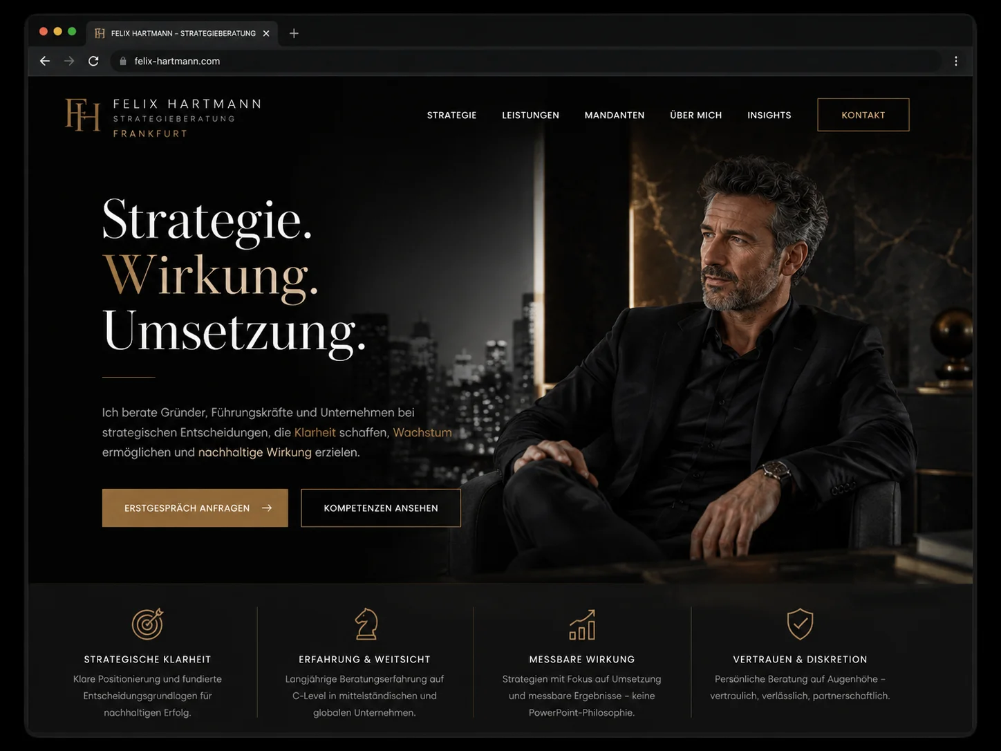Mockup einer modernen Coaching-Webseite, Beispiel 2